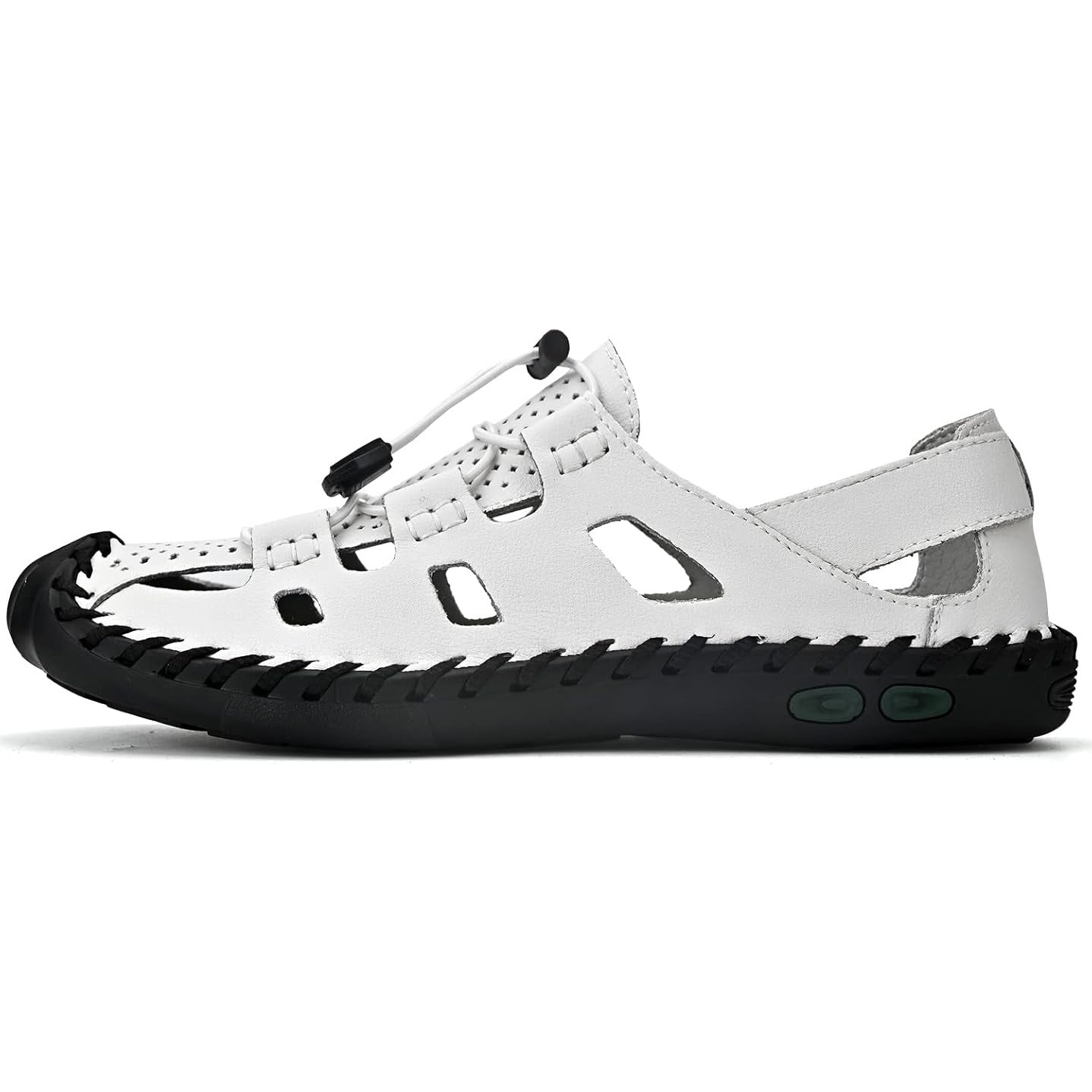 Dzujy Mens Size 14 White Sandals Drawstring Lace Round Toe Water Shoes