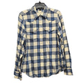 Chaps Mens Medium Cotton Long Sleeve Plaid Pearl Snap Up Shirt w Front Pocket