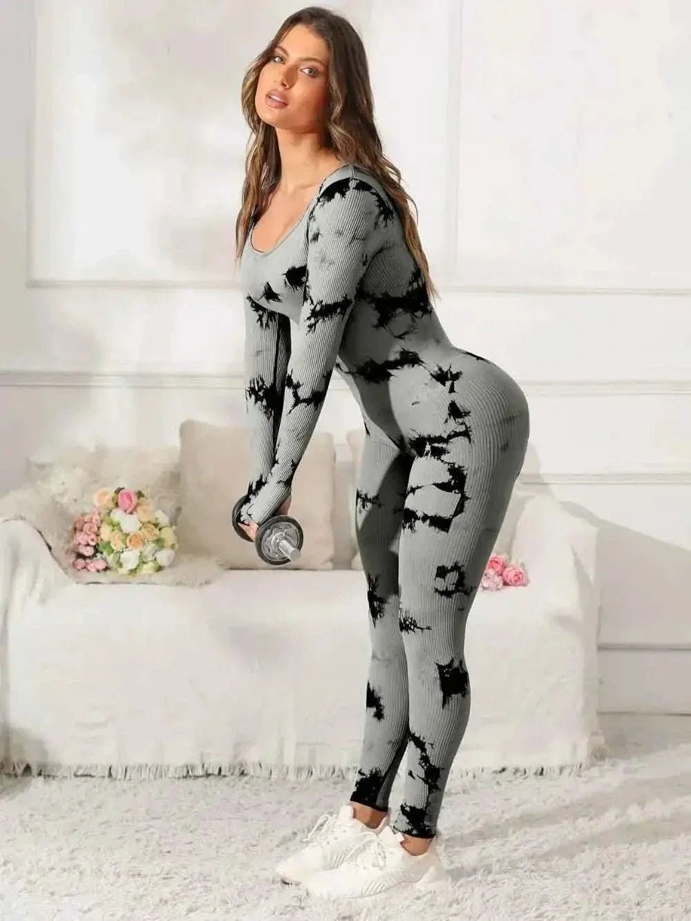 Scoop Neck Long Sleeve : Active Jumpsuit