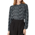 La Vie Rebecca Taylor Womens Medium Mini Tiger Long Sleeve Button Up Top Blouse