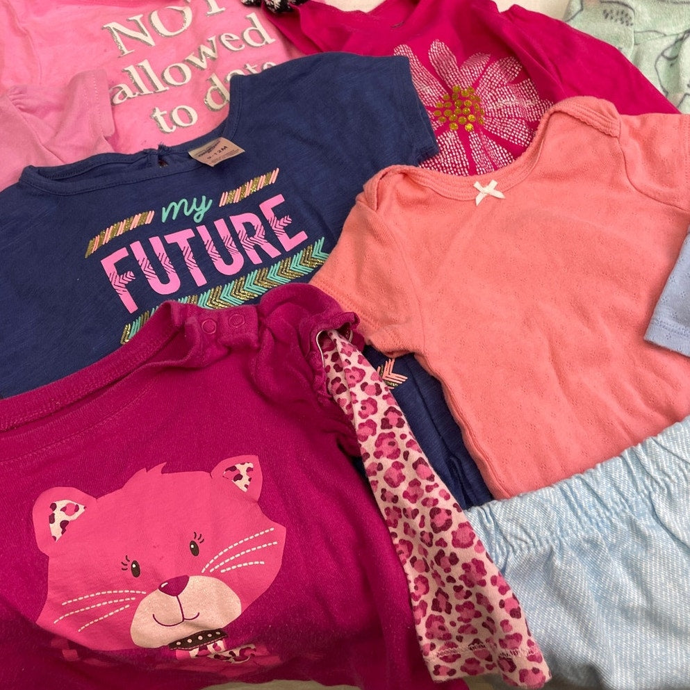 Lot of 13 Old Navy OskKosh Carters Baby Girls 12 Months One Piece Tops Clothes