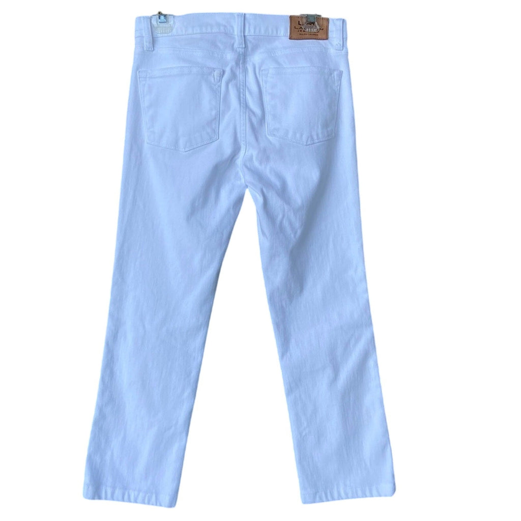 LRL Lauren Jeans Co Womens Size 4 Short White Cotton Blend Denim Jeans