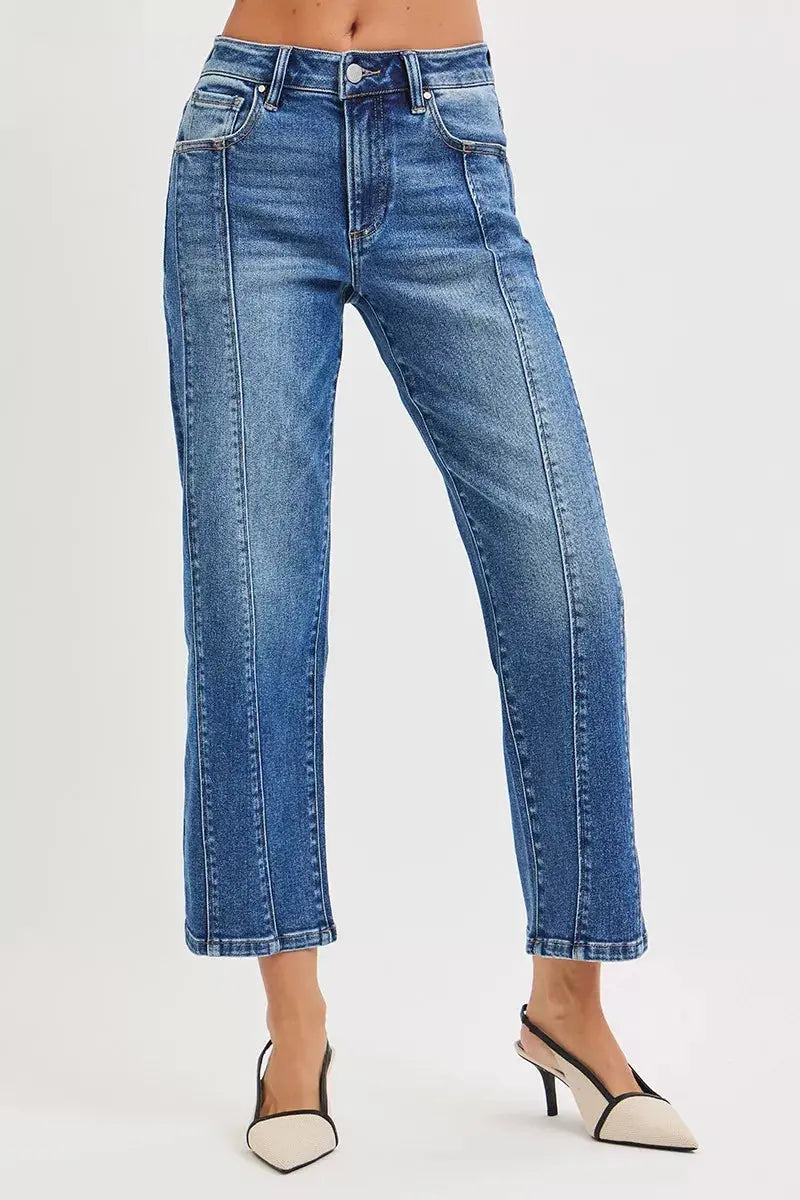 RISEN Jeans - High Rise Crop Straight Jeans