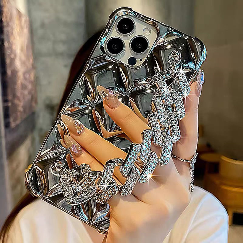 RAMODO Luxury Diamond Chain Bracelet iPhone Case