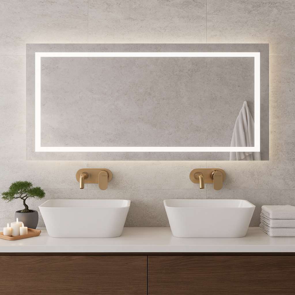 LED Full Length Mirror – Lighted Floor & Wall Mounted Vanity Mirror, Modern Dressing Mirror with Backlit Frame