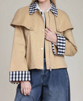 Cape Jacket with Gingham