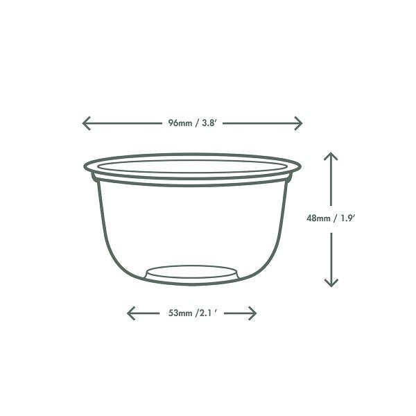 Vegware 8oz PLA Bella pot, 96-Series (QTY: 1000)