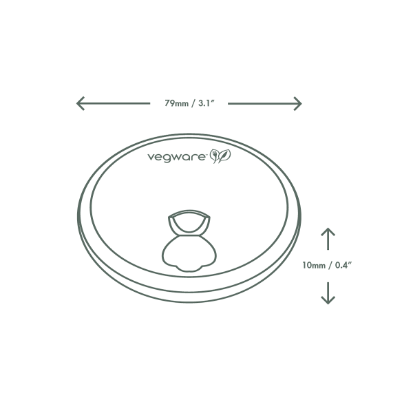 Vegware 79-Series PLA-lined paper lid with vents (QTY:1000)