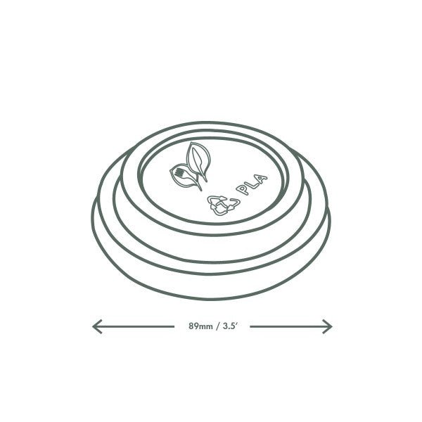 Vegware 89-Series Black CPLA Hot Cup Lid (QTY 1000), SKU VLID89SB