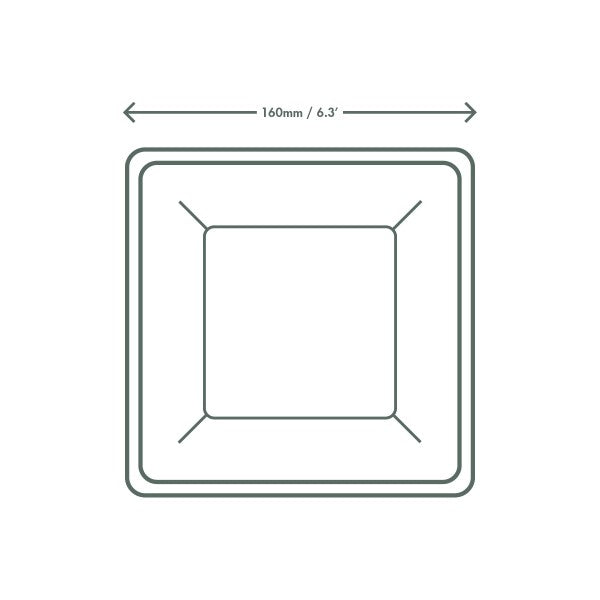 Vegware 6in Square Compostable Plate White Molded Fiber (QTY 500), SKU VPSQ-06