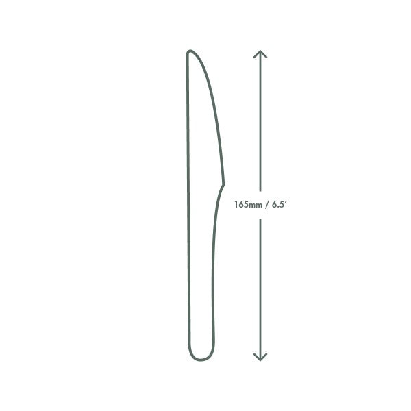 Vegware 6.5 in Wooden Knife, Renewable Birchwood (QTY 1000), SKU VT-KN6