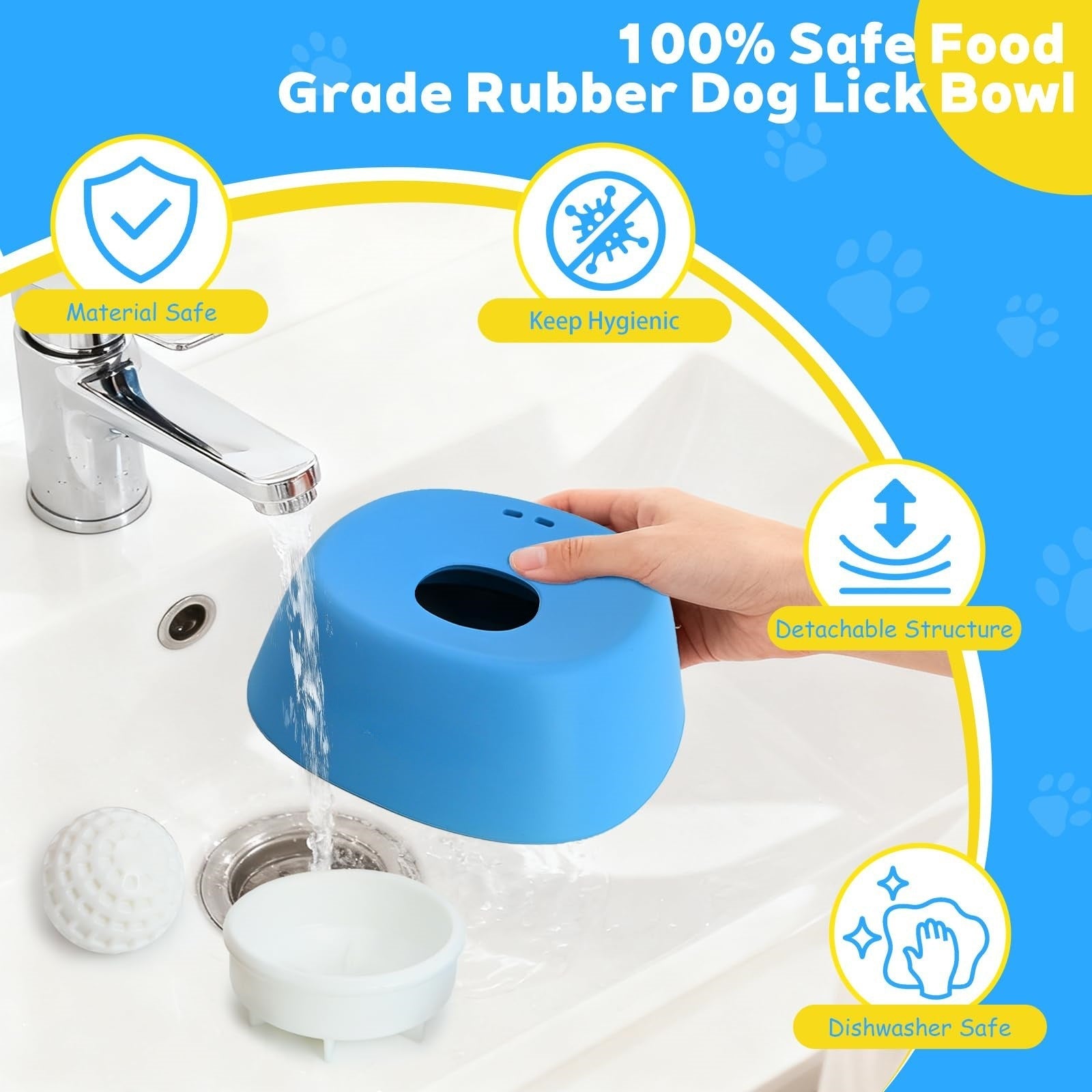 Pet Slow Feeder Licking Bowl – Anti-Choking Dog Slow Feed Bowl for Yogurt, Peanut Butter & Liquid Treats