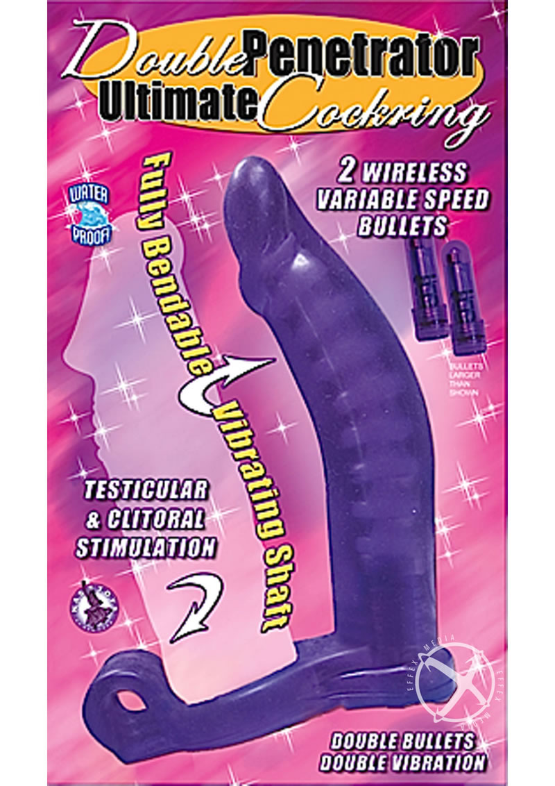 Double Penetrator Ultimate Cock Ring with Vibrating Dildo