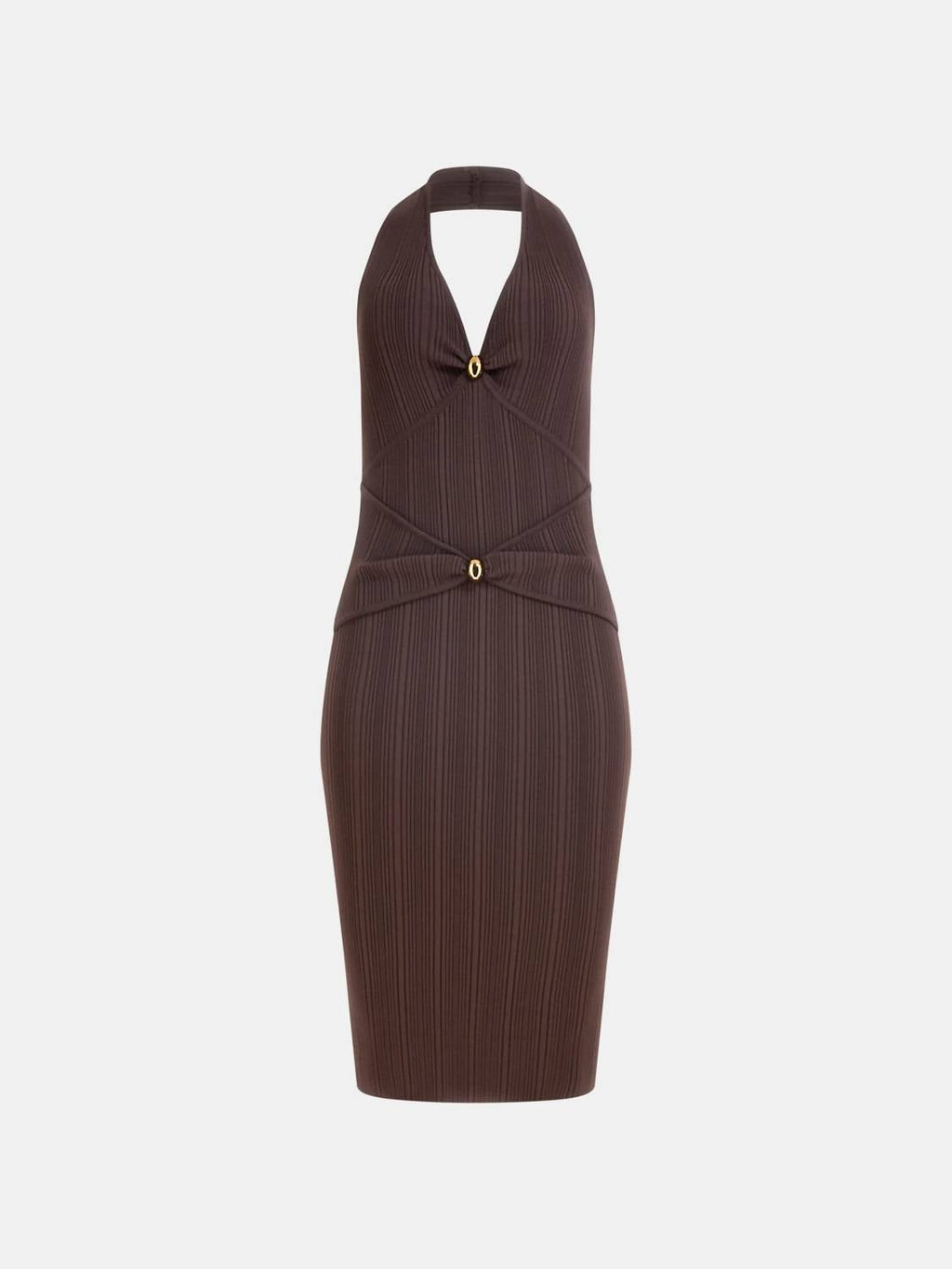 Kathleen Halter V-neck Bodycon Sweater Dress