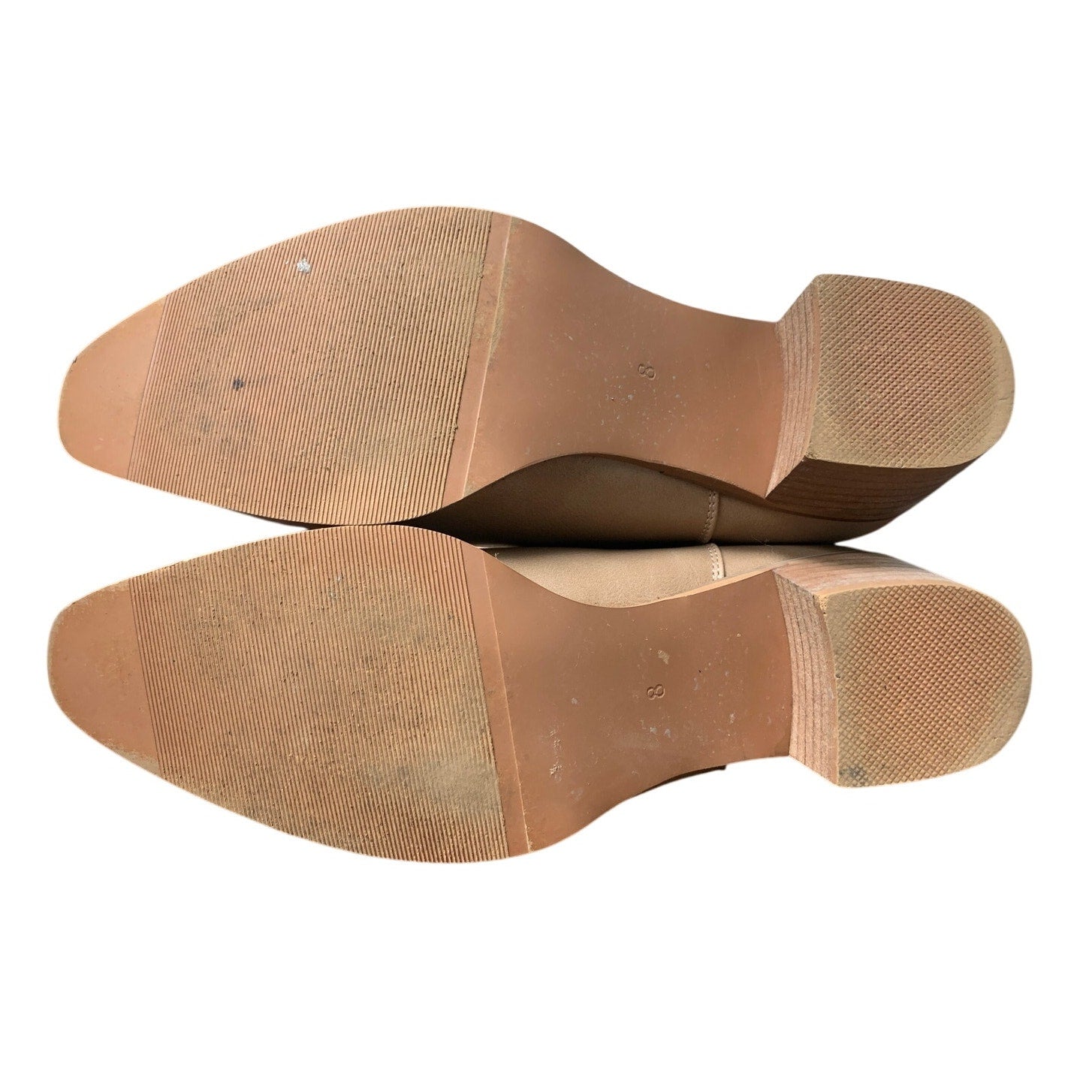 IUV Womens Size 8 Brown Faux Leather 2" Block Heel Mid Calf Western Cowboy Boots