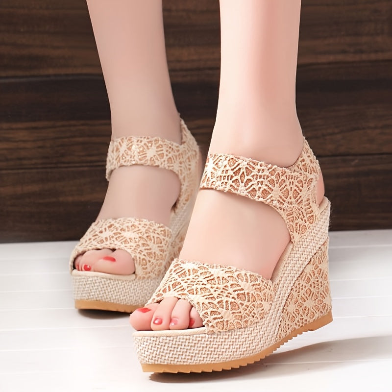 Women's Elegant Lace-Up Thick-Soled High-Heeled Sandals