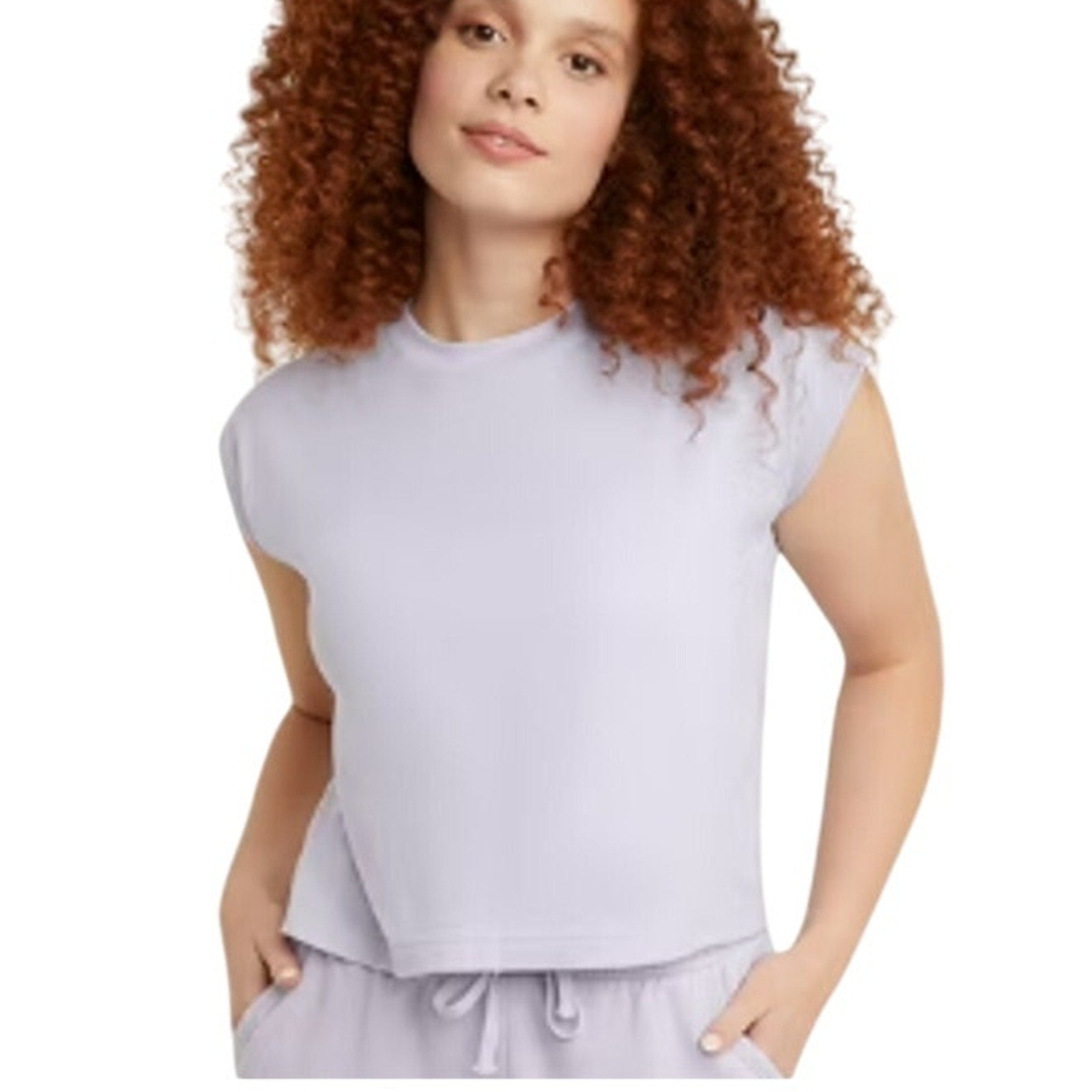 New 5-Pack Hanes Womens XL Purple Ringspun Cotton Cap Sleeve Muscle Tees