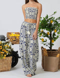 Nora Strapless Crop Top And Pants Set