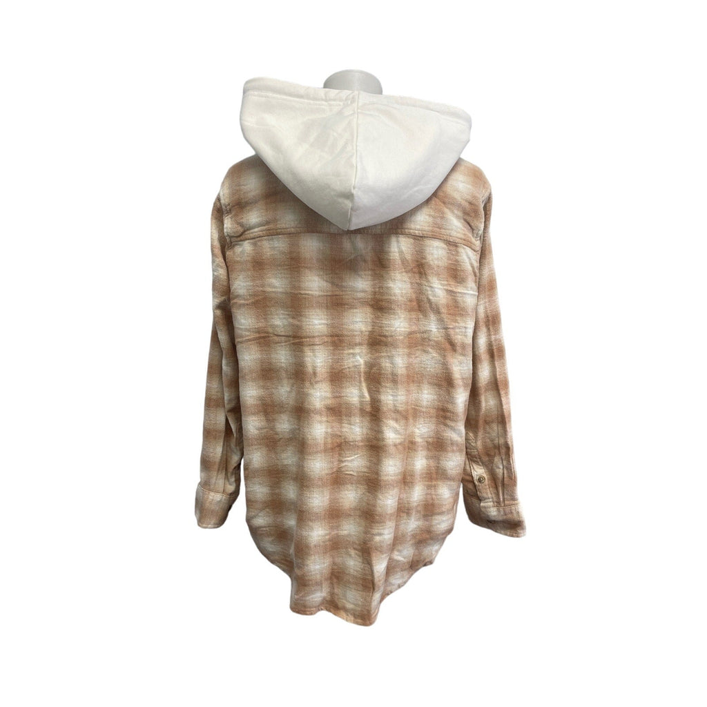 New Hand Printed Womens XXL Black Lab Dog Long Sleeve Plaid Flannel Hoodie