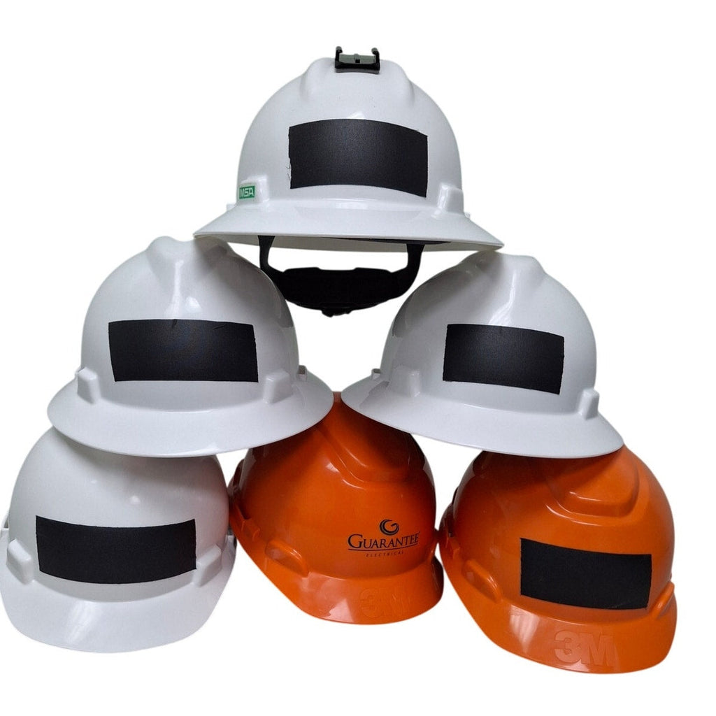 Lot of 6 Construction Workers Hard Hats Safety Helmets w Large Reflective Vest