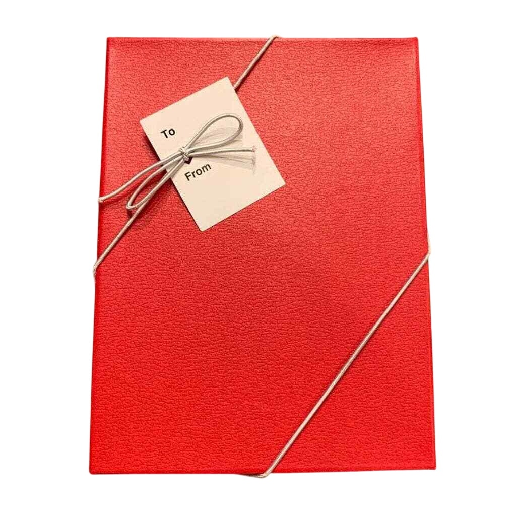 New 2pc Silver Pewter Chain Necklace Earring Jewelry Set Valentine Red Gift Box