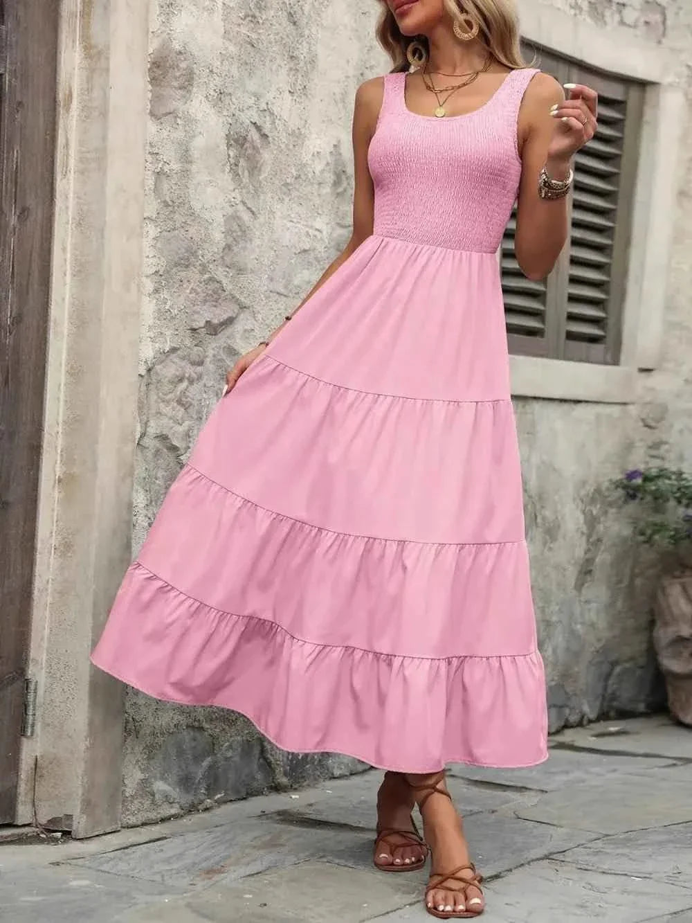 Ivy Lane Smocked Tank Dress - Sleeveless Charm