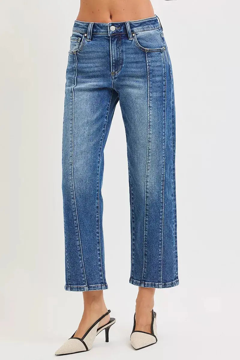 RISEN Jeans - High Rise Crop Straight Jeans