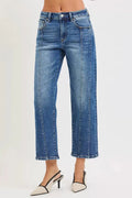 RISEN Jeans - High Rise Crop Straight Jeans