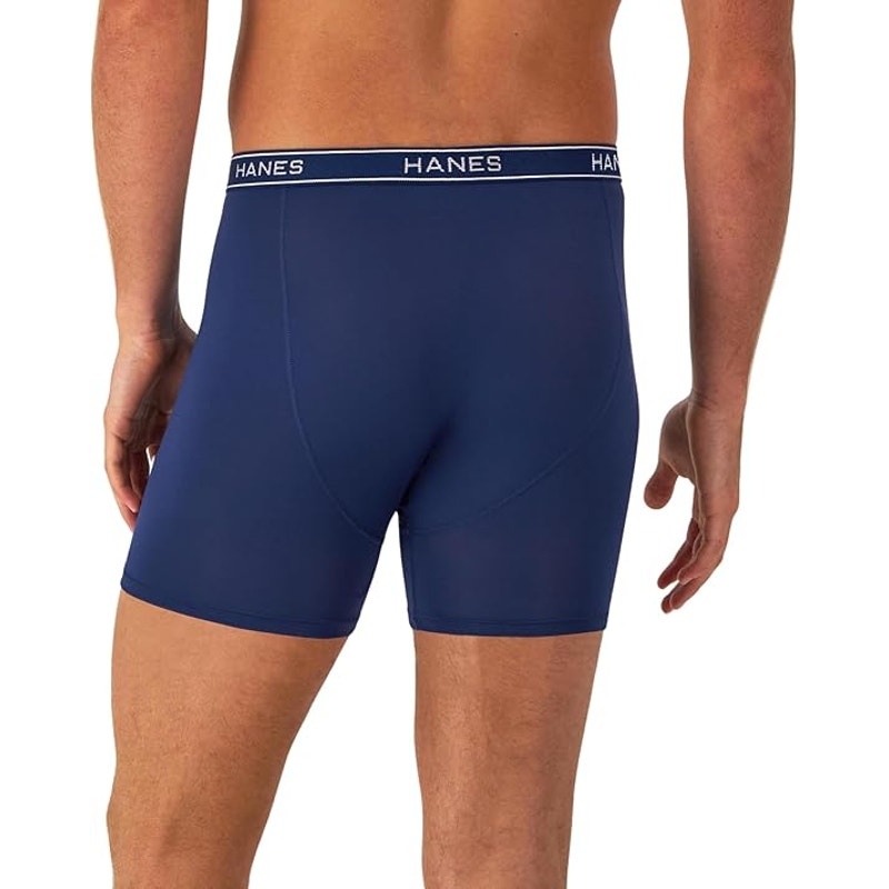 New 6 Pack Hanes Mens Large Performance Stretch Boxer Brief Underwear