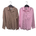 2 New American Eagle Womens Medium Striped Long Sleeve Collared Button Up Shirts