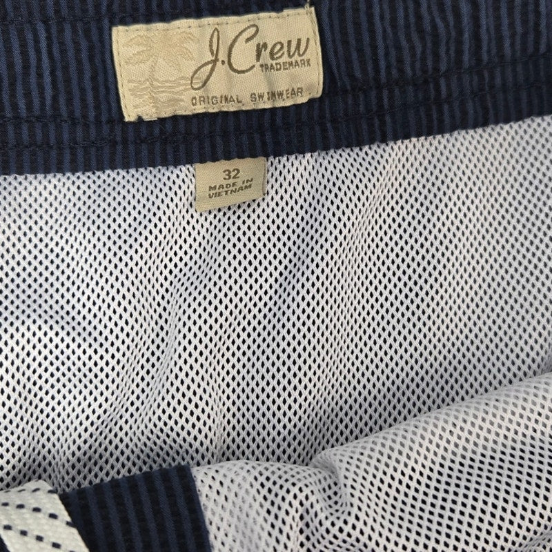 J Crew Mens Size 32 PolyCotton Mesh Lined Drawstring Waist Pocketed Swim Shorts