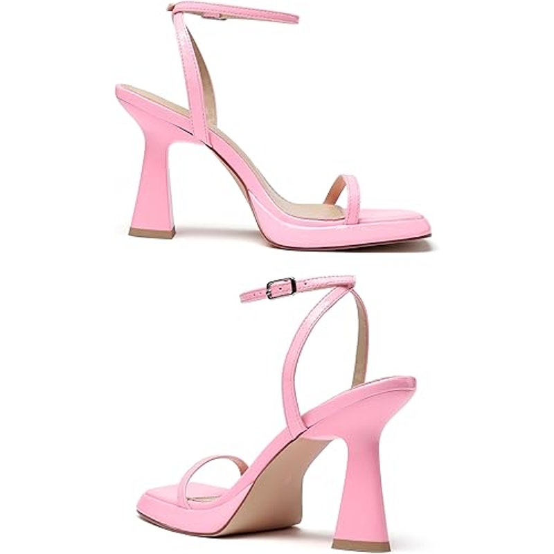 Reitoye Womens Size 10 Bubble Gum Pink 4" Heel Open Toe Ankle Strap Sandal Shoes