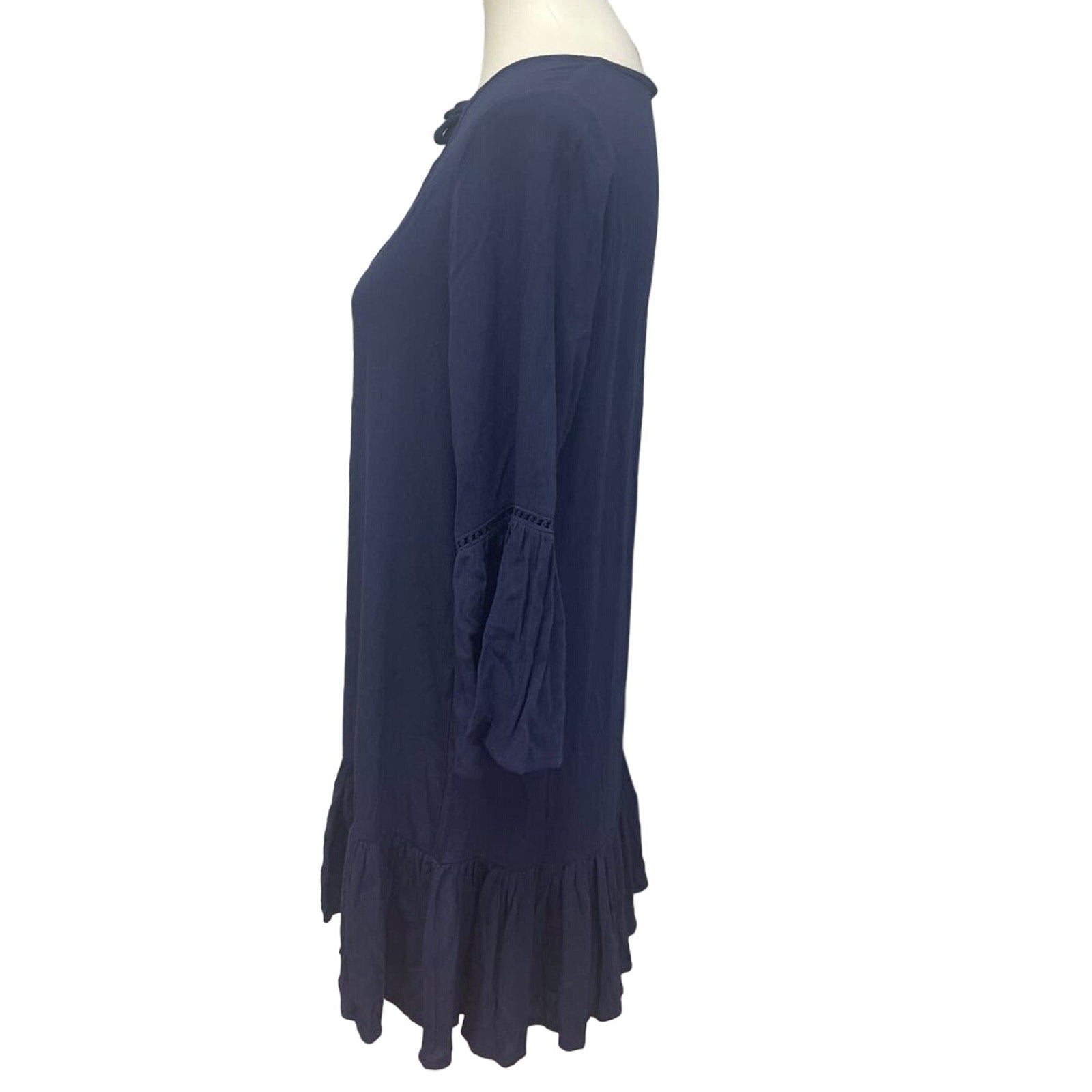 New Draper James Womens Small Long Bell Sleeve Front Tie Swim Coverup Dress