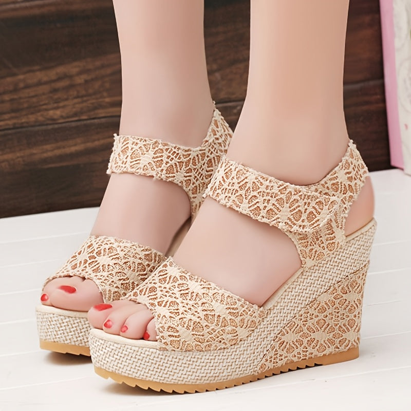 Women's Elegant Lace-Up Thick-Soled High-Heeled Sandals
