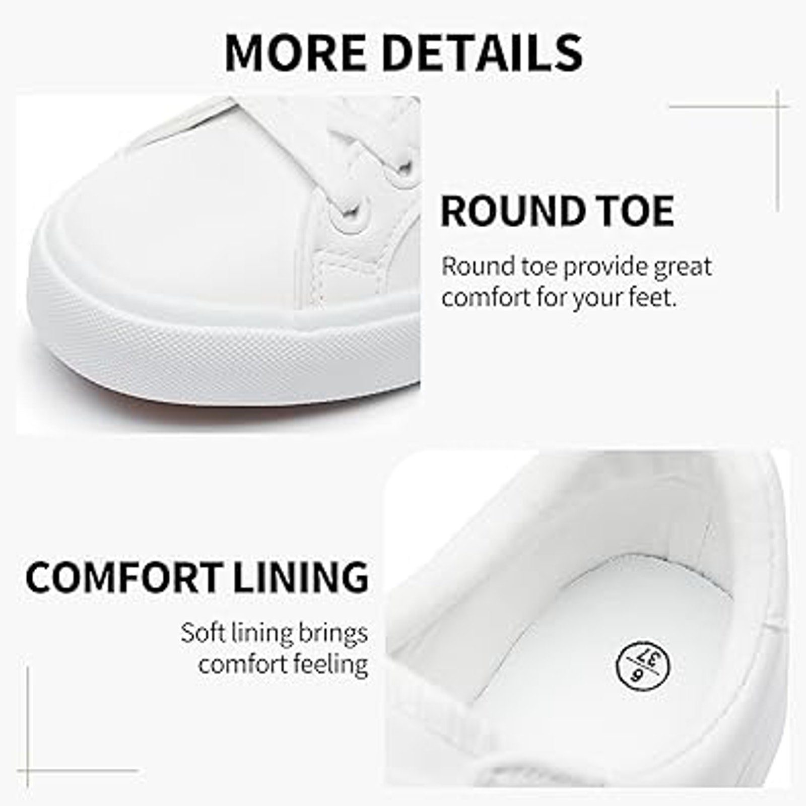 New Sernial Womens Size 7 White Faux Leather Lace Up Basic Tennis Athletic Shoes