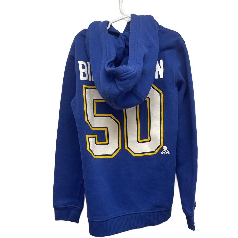 NHL St Louis Blues Hockey Kids Medium #50 Binnington Cotton Blend Hoodie