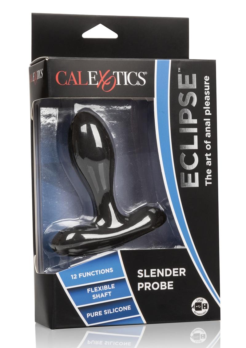 Eclipse Slender Probe Silicone USB Rechargeable Anal Plug Waterproof