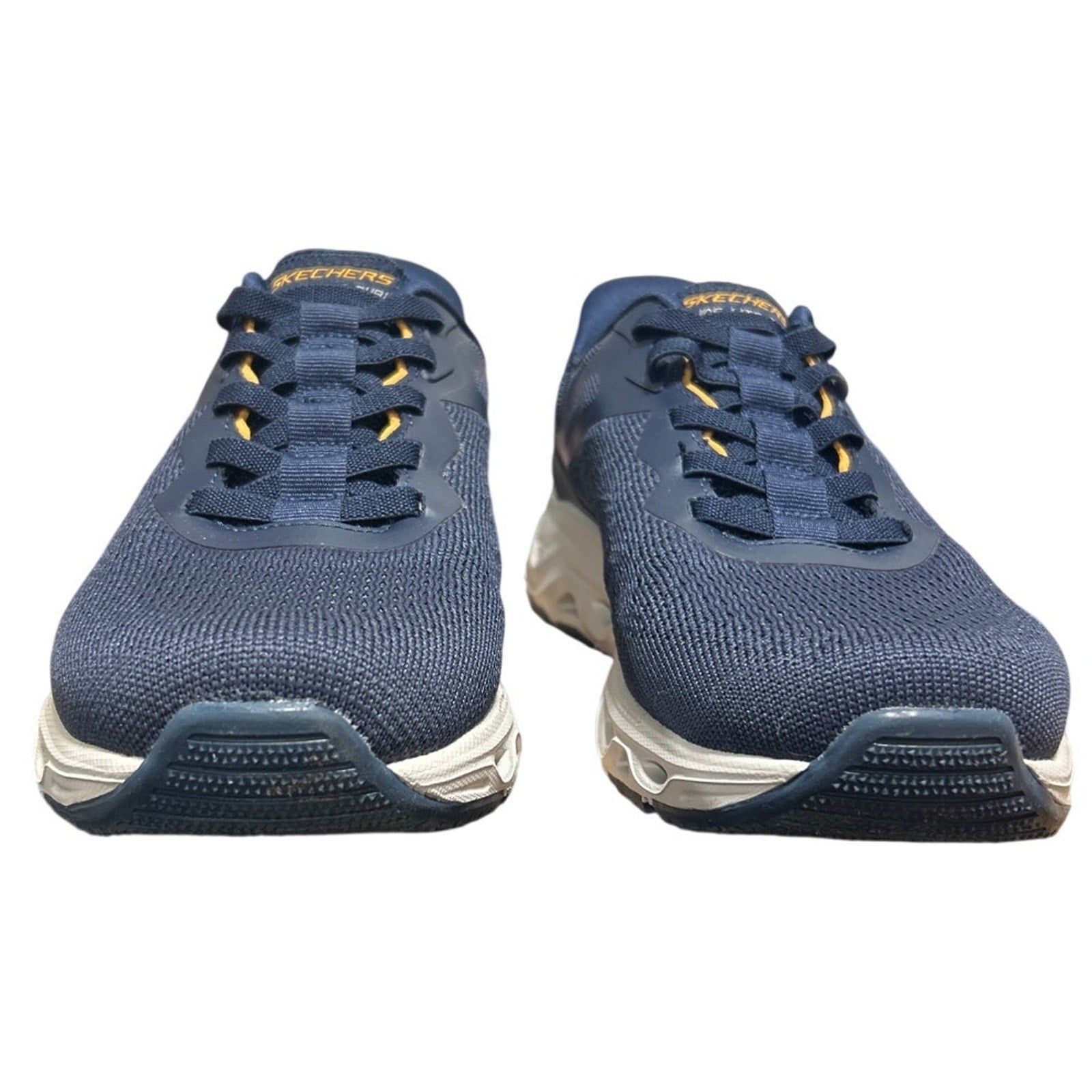 New In Box Skechers Mens 9 Navy Blue Mesh Hands Free Swift Fit Athletic Shoes