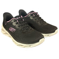 New In Box Skechers Womens Size 7 Black Pink Mesh Hands Free Swift Fit Shoes