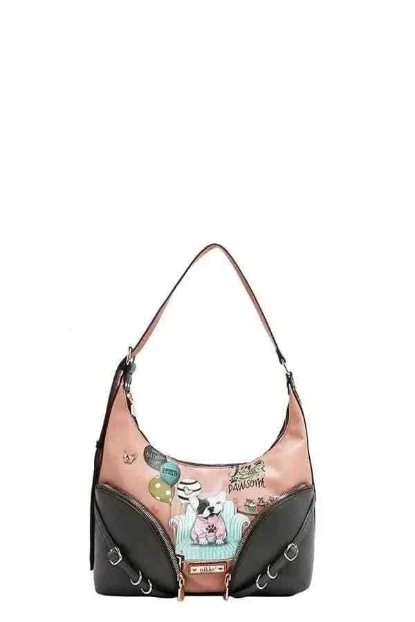 Accessory Pockets Shoulder Bag : With Two Front