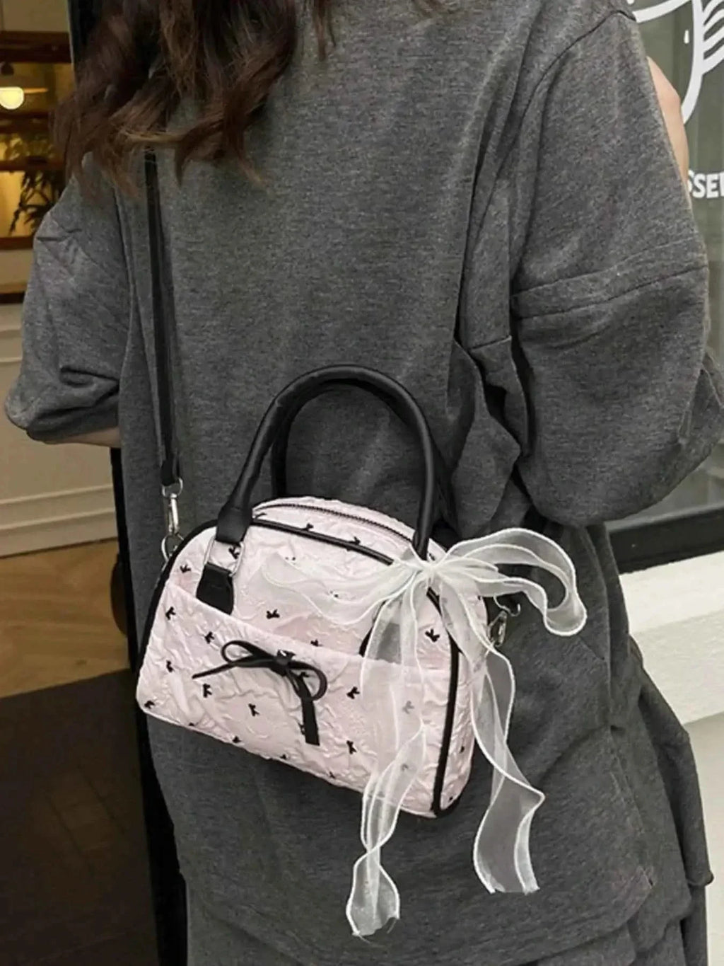 Chic Ruched Bow : Crossbody Bag