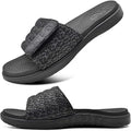 Oncai Mens 11 Black Gray Hook Loop Adjustable Strap Cushioned Slide On Sandals