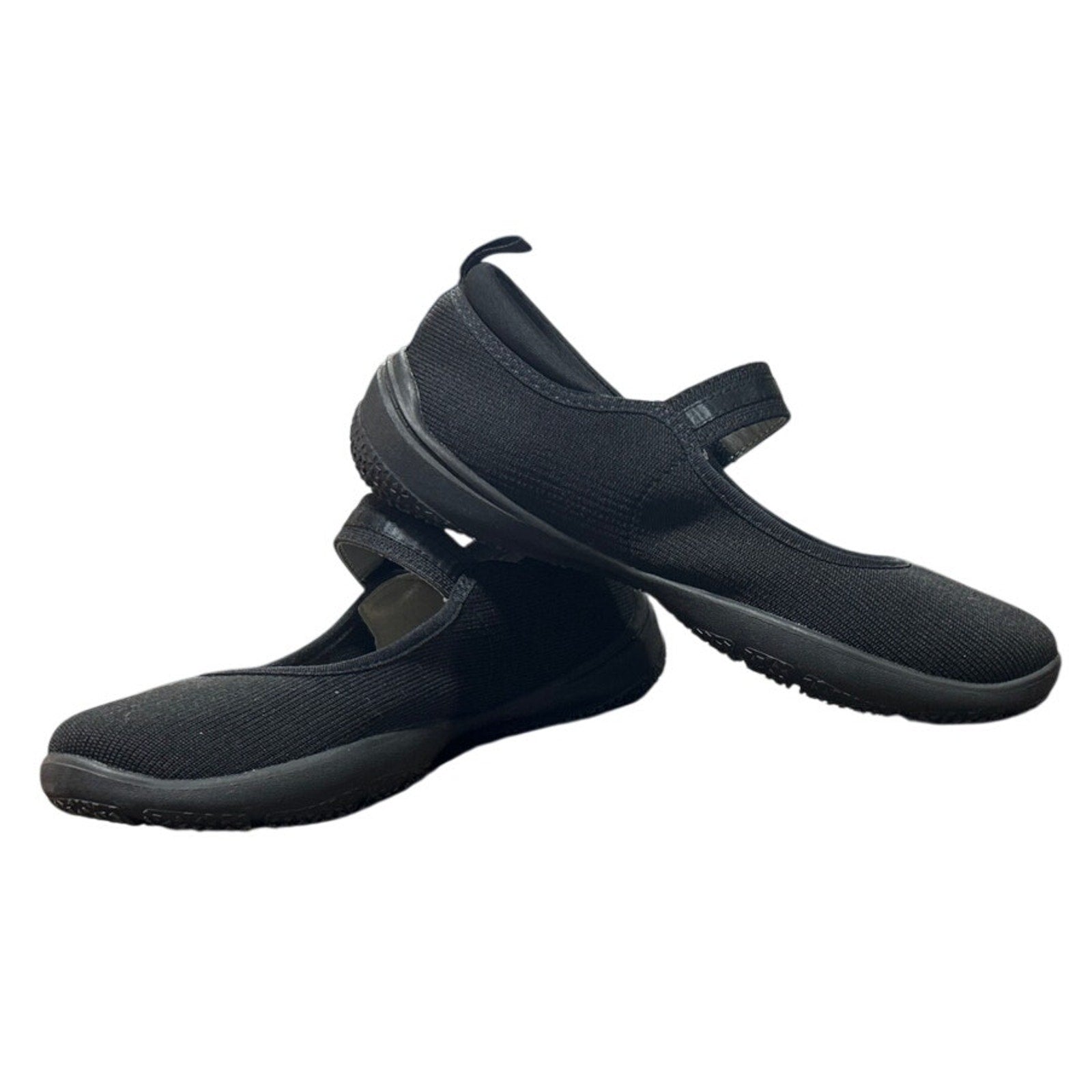 New In Box JSport Womens Size 7.5 Black Fabric Hook Loop Melody Mary Jane Shoes