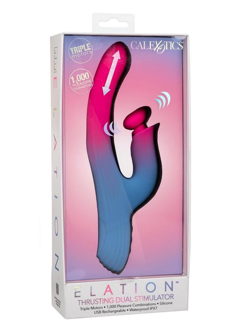 Elation Thrusting Rechargeable Silicone Dual Stimulator