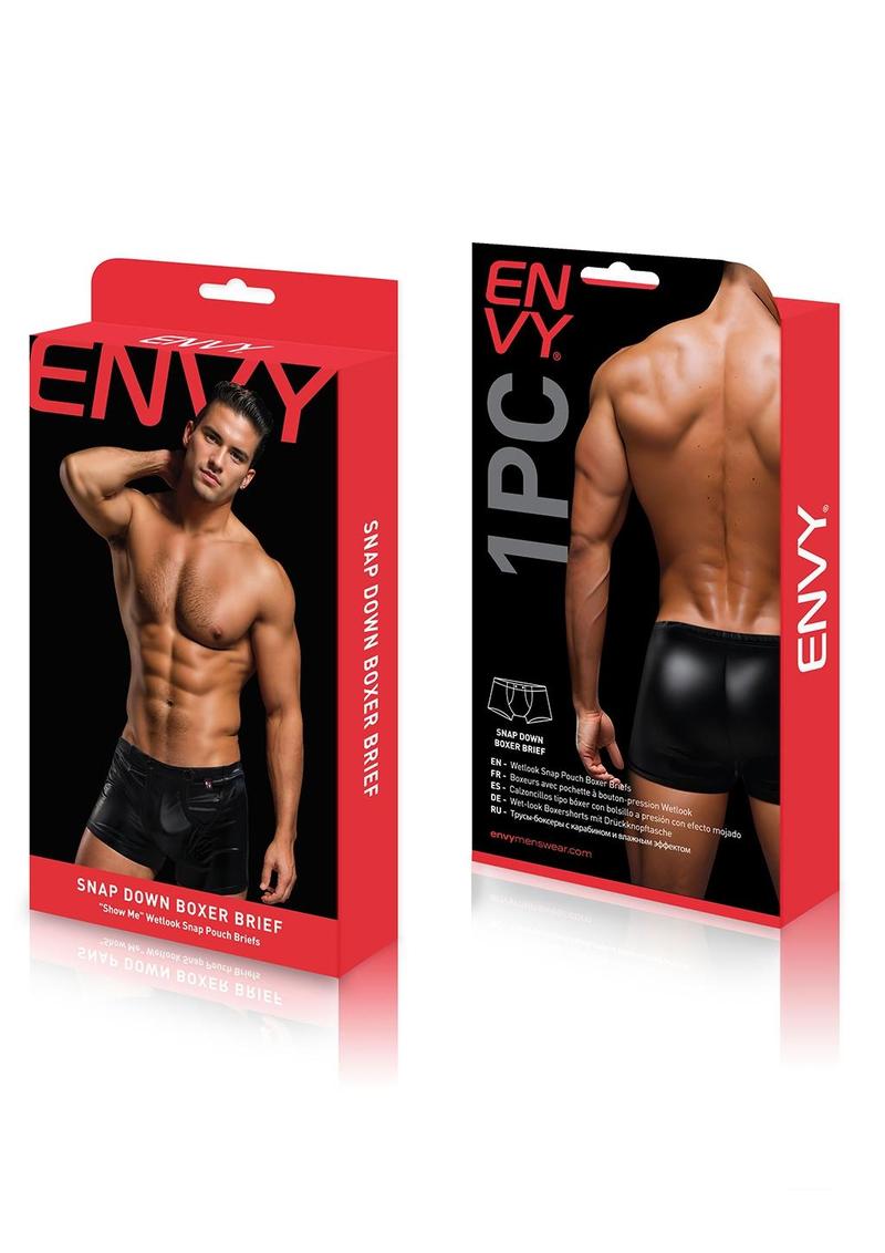 Envy Snap Down Boxer Brief-Black-S/M