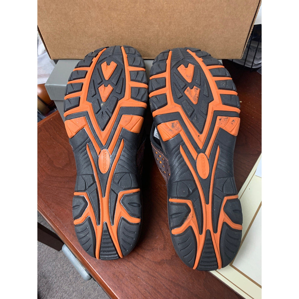 Hobibear Mens Size 14 Brown Orange Faux Leather Strap Thong Flip Flop Sandals