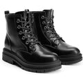 Dream Pairs Womens Size 9.5 Black Faux Leather Lace Up Lug Sole Combat Boots
