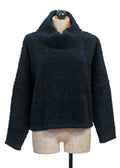 Women's Cropped Cowl Sherpa Pullover Top