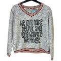 Upcycled Hand Printed Womens Medium Love Naps Netflix Walks to Fridge Sweatshirt