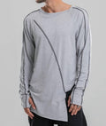 Long Sleeve Melange Asymmetric Jumper
